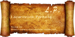 Lazarovics Pentele névjegykártya
